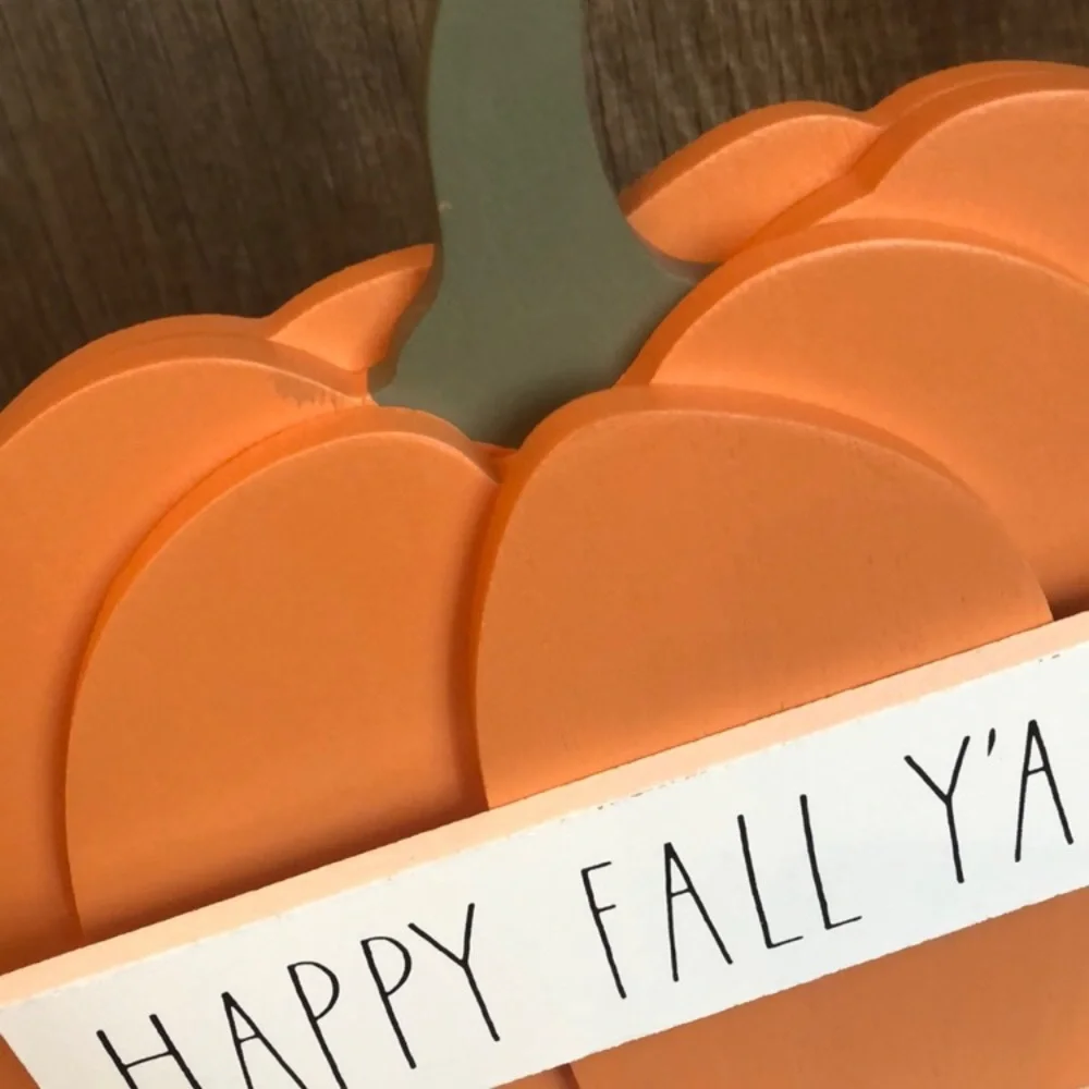 Rae Dunn Wood Sign Pumpkin Happy Fall Y’All